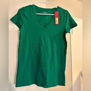Merona Women's Green V-Neck Tee T-shirt new small s